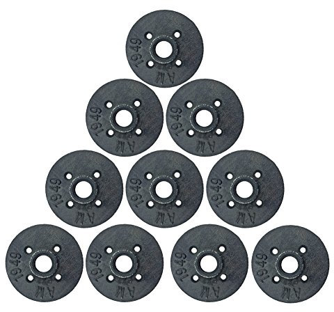 MELARIO 10 stk 1 Zoll Flansch Gewindeflansh Temperguss Schwarz Rohr Mit Gewinde Heizung