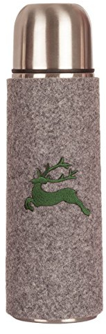 Trachten Thermoskanne - HIRSCH - braun, grau