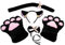 KEESIN Gatto Cosplay Set Peluche Artiglio Guanti Gatto Gattino Orecchie Coda Collare Zampe Carino Adorabile Costume per Il Set per Bambini e Adulti (Nero)