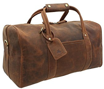Visconti Toscana Collection Distressed Oiled Leather Travel Bag - Explorer TC150 Havana Tan