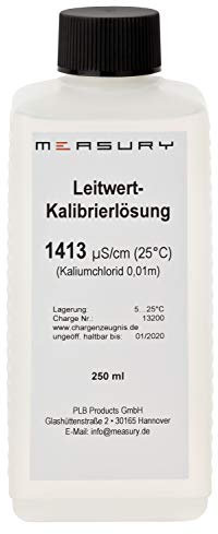 Measury Leitwert EC Kalibrierlösung 1413 µS 250ml Pufferlösung Eichlösung Kalibrierflüssigkeit