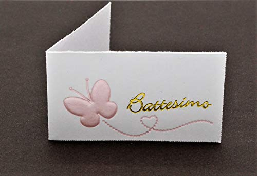 LE GEMME DI VENEZIA 30 Kärtchen für Gastgeschenke zur Taufe, personalisierter Druck in Farbe, als Geschenk