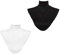 P Prettyia 2er Pack Frauen Kragen Abnehmbare Hälfte Shirt Bluse Hijab Schal Muslim Rollkragen Weiß + Schwarz