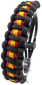 Pulsera de ESPAÑA AJUSTABLE, talla 13 a 22, nuevo modelo 2020, de paracord, NEGRO