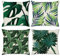 Bonhause 4er Set Kissenbezüge Tropische Blätter 45 x 45 cm Grün Pflanze Polyester Leinen Dekorative Kissenhülle Zierkissenbezüge für Sofa Schlafzimmer Wohnzimmer Auto Zuhause Dekoration