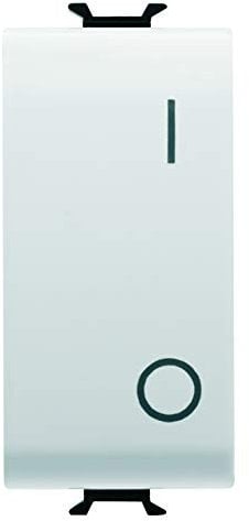 GEWISS - GW10004DY GW10004DY Interruttore Bipolare 250V AC, 16AX, Neutro, Simbolo 0/I, 1 Modulo, Bianco, Serie Chorus
