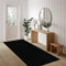 Fashion4Home Teppich Wohnzimmer – Einfarbig, Uni Teppich fürs Kinderzimmer, Schlafzimmer, Arbeitszimmer, Büro, Flur und Küche - Kurzflor, Anthrazit-Schwarz, Größe: 80x250 cm
