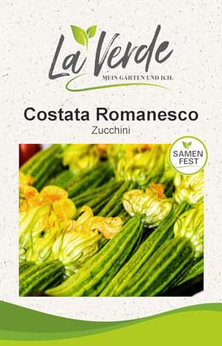 La Verde MEIN GARTEN UND ICH. Costata Romanesco Zucchini Samen für ca. 10 Pflanzen, italienische Traditionssorte, Saatgut ohne Gentechnik