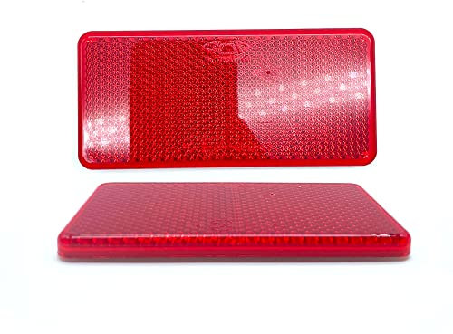 DOJA Barcelona | Reflectante Rectangular para Remolques | Catadioptrico Adhesivo | Pack 10 Rojo | Para Remolque, Caravana, Tractor, Moto, Coche