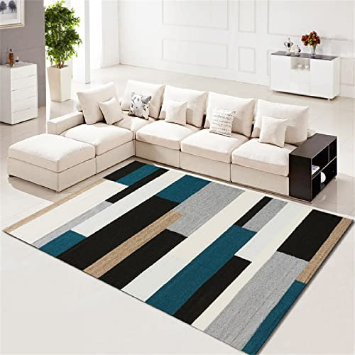 joop Teppich blau Teppich Salon Blau Einfach Gestreift Moderner Sofa Teppich Langlebig Teppich klein 50X80CM Kinder Teppich 1ft 7.7''X2ft 7.5''
