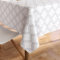 Encasa XO Bedruckte Tischdecke 140x230 cm für 6 to 8 Seater Esstisch, 100% Baumwolle, maschinenwaschbar, strapazierfähig, rechteckig, für Zuhause, Restaurant, Bankett - White Tiles