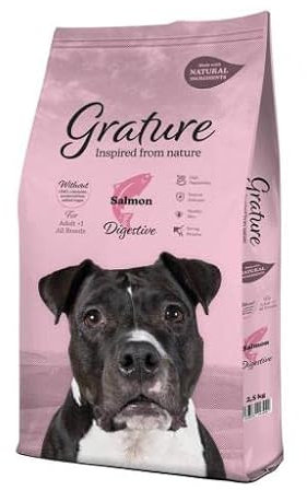 GRATURE - Pienso de Salmón para Perros Adultos | Ingredientes Naturales | Libre de GMO | Carne como Primer Ingrediente | Gran Sabor, 12 Kg