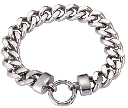 AMDXD Armbänder Herren zum Gravieren, Edelstahl LGBT Armband Panzerkette Simple Pledge Armreif Silber Armschmuck BFF Geschenke