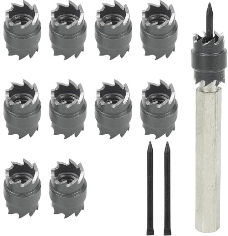 BIGP 13 Pcs Foret à Dépointer, Foret de Soudage par Points Kit, Coupe-trous de tôle, Séparateur de panneau pour perceuse électrique, soudure de carrosserie, outils de foret de 3/8