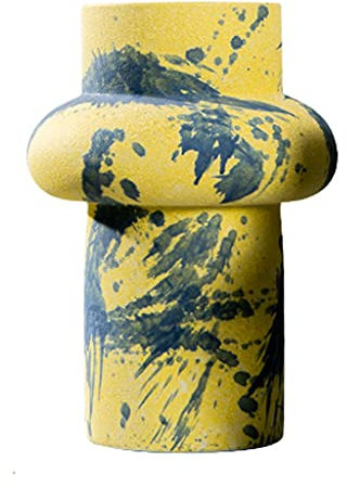 Dekorative Vasen Moderne Keramik Graffiti handbemalte Vase Wohnzimmer Blumenarrangement Handgemachte Behälter Veranda Tischdekoration Ornamente 21,6 cm Vasen für Tafelaufsätze (Größe: C)
