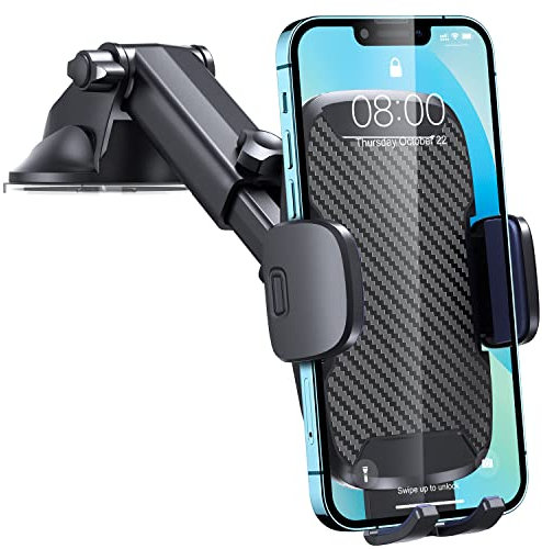 SKBSD Soporte Móvil Coche[Estable y Robusto de Vanguardia] Soporte del Coche Móvil Universal para Parabrisas y Salpicadero con Ventosa de Fuerte y Brazo Ajustable Giro 360 Grado para Phone X/8/7/6