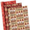 RUSPEPA Rouleaux De Papier Cadeau De Noël - 43,2 Cm X 3 M Par Rouleau, 3 Rouleaux Au Total - Père Noël, Renne Et Flocon De Neige