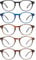 ZONLON 5 Pack Retro Reading Glasses Men Women Blue Light Blocking Lightweight Computer Readers with Spring Hinges (5 multicolor, 0.75, multiplier_x)