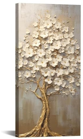 SHYAMIC Quadri Astratti Su Tela Immagine, Albero minimalista della vita Grande Moderni Soggiorno Stampe Su Tela, Decorazioni Bagno Cucina Ufficio Sala Da Pranzo Bar - 30x60cm Intelaiato