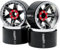 HOBBYSOUL Verstellbare 4 negative Offsets 2,2 Beadlock-Räder, breite 40 mm Felgen, 6 Speichen, silber-schwarz, für RC 1/10 Crawler Gen8 Everest Gen 7 Pro / SCX10 Capra Wraith / TRX4, (4er-Pack)