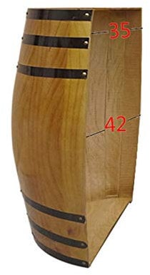 Weinfass aus massivem Holz, Wanddekoration, Eichenfässer, dekoriert mit halbem Fassdeckel und Fassboden, perfekte Dekoration für Weingut, Bar, Ausstellung und Hochzeitsfotografie