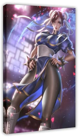Street Fighter Chun-Li Leinwand-Poster, Schlafzimmer, Dekoration, Sport, Landschaft, Büro, Raumdekoration, Geschenk, Rahmen-Stil, 50 x 75 cm