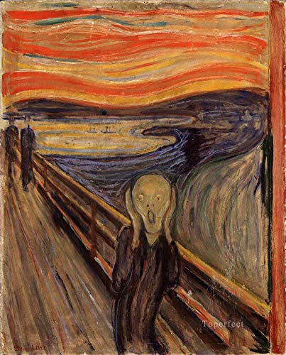 Toperfect Ölgemälde handgefertigt €50-€2000 von Hochschullehrern, „Der Schrei“ von Edvard Munch, norwegischer Expressionismus, abstrakte Wandkunst auf Leinwand, handgemalte berühmte Gemälde -4