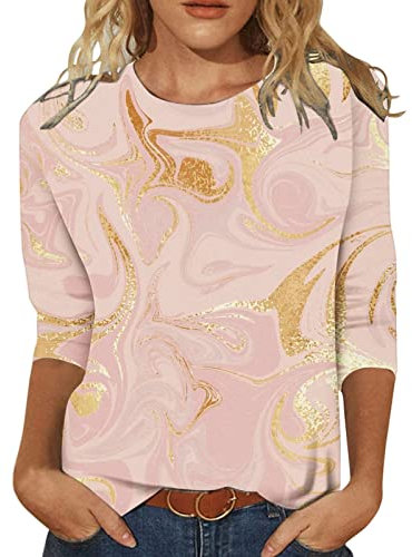 Lightning Deals Today Heart Tops for Women UK Three Quarter Sleeve Tshirt Hawaiian Shirt Oversized Tshirt Women Spring Clothes Y2K Mens Gift Sets Sale Clearance