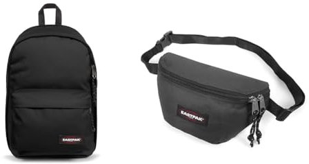 EASTPAK BACK TO WORK Rucksack, 27 cm, 27 L, Black (Schwarz) & SPRINGER Gürteltasche, 129 cm, 125 L, Black (Schwarz)