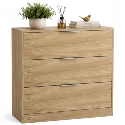 URBNLIVING Wooden Storage Furniture Collection | Modern Furniture with Durable Construction, Practical Storage, Easy Home Assembly H80.5xW80xD35cm (Chest of Drawers)