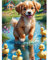TOSTOG Diamond Painting für Erwachsene Anfänger,Diamant Painting Bilder Hund und Ente 5D DIY Full Drill Diamant Malerei Stickerei Strass für Wand Heimdecor 30x40cm