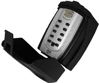 IFAM Guardallaves de Pared, Apertura Frontal Digital, Resistente a la Humedad y Golpes, Botones 10 Digitos, Ideal para Alquileres Cortos, Caja de Seguridad Llaves Uso Exterior, Aleación de Aluminio