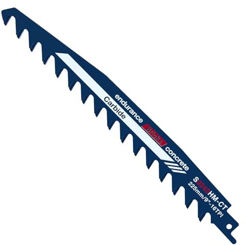 JOEJONI Lames de scie sabre universelles en carbure, 225 mm, lames de scie sabre pour couper des briques et des panneaux de ciment, compatible avec Bosch, Dewalt, Makita
