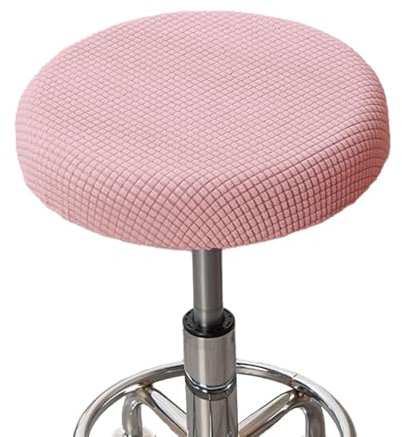 LQIOACU Rosa Hockerbezug - Elastischer Bezug für Runde oder Quadratische Hocker (30-36cm)