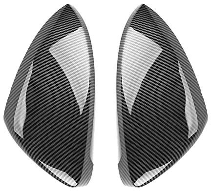 Seitenspiegel Abdeckung,Auto Spiegelkappen 2 Teile Seite Rückseite Rückspiegel Abdeckungen Caps Carbon Fiber Passend für Volkswagen VW Golf MK7 7.5 GTI 7 Golf 7 R Touran L GTD GTE E-GOLF