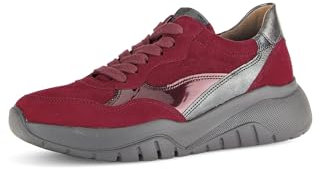 Gabor Damen Low-Top Sneaker, Frauen Halbschuhe,Freizeitschuhe,Turnschuhe,Laufschuhe,schnürschuhe,schnürer,Business,Merlot Kombi,35.5 EU / 3 UK