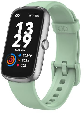 anyloop Fitness Tracker, 1,47 Zoll Fitnessuhr mit Pulsuhr SpO2 Sleep Tracker Schrittzähler IP68 Wasserdicht Smartwatch Aktivitätstracker 100+ Sportmodi Sportuhr für Damen Herren, Grün