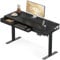 OffiGo Scrivania Regolabile in Altezza con Cassetto, 120cm Scrivania Elettrica con Vassoio per Tastiera,Standing Desk, Scrivania Ufficio con Presa, Nero