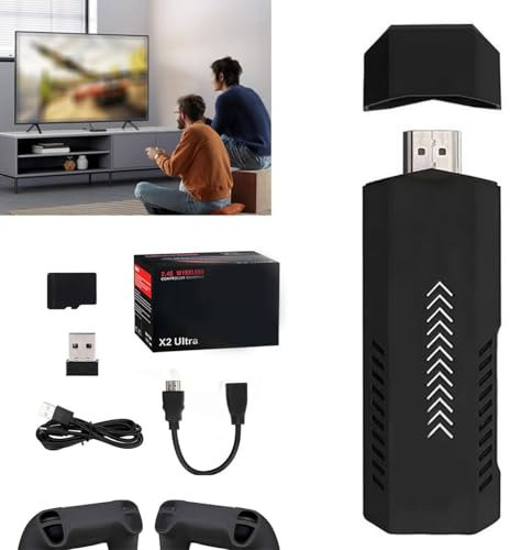 X2 Ultra Game Stick 4k, consola de videojuegos Plug and Play con 64G/35500+ juegos, salida 4K, controlador inalámbrico retro de 2.4G, videojuegos Plug and Play para TV (64 GB)