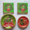 Decoraciones de fiesta de Navidad, 96 unidades, platos de Navidad rojos y verdes, servilletas para suministros de fiesta temática de Navidad, decoración de mesa (verde)