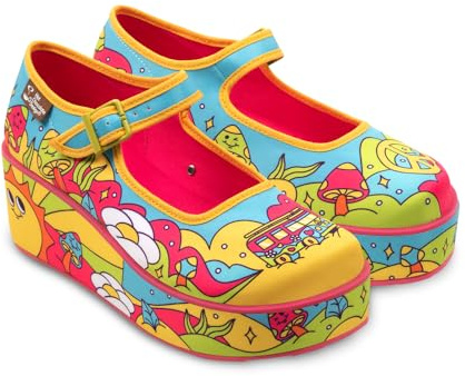 Hot Chocolate Design Chocolaticas Love On The Road Women's Mary Jane Platform Multicoloured HCD 38