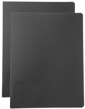 PATIKIL A5 Binder Cover, 2 Stk. PP 6 Ring Loose Leaf Binder Protector Round Ring Binder Cover Refillable Notebook Thickened Frosted Binder for Meeting Notebook Folder, Schwarz