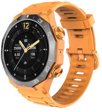 Smartwatch Herren Damen, 1.39 HD Touch Fitnessuhr mit Telefonfunktion, Herzfrequenz SpO2 Schlafmonitor Schrittzähler, IP68 Wasserdicht Sportuhr mit 112+ Sportmodi Fitness Tracker, Orange