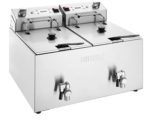 Buffalo Commercial Double Electric Fryer with Timer, 2x8Ltr 2.9kW | Delivers rapid, even heat distribution across multiple versatile vessels built for heavy-duty daily cooking.