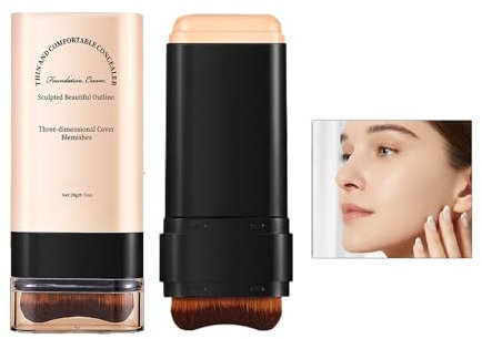 Zwei in One - Luxury Anti - Wrinkle Foundation Make - up Stick, Doppelkopf Foundation Make - up Make - up Stick, Flawless Radiergummi Foundation Make - up Stick (#3, 20g)