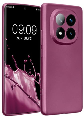 kwmobile Handyhülle kompatibel mit Xiaomi Redmi Note 14 Pro+ 5G / Redmi Note 14 Pro Plus 5G Hülle - weiche Silikon Case metallisch schimmernd in Metallic Lavendel