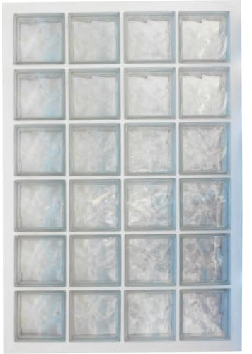 Panel prefabricated with water-repellent cement, vertical use | N. 24 glass blocks (4x6) mm 190x190x80 corrugated transparent | Dimension 870X1270 mm | Sales unit: 1 panel