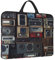 Housse de protection à 360° pour ordinateur portable de 14 - Motif mur vintage de radio Boombox - Housse de transport avec poignée