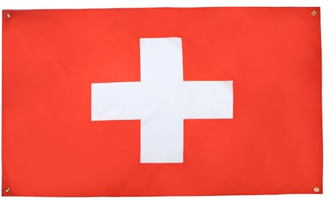 AZ FLAG - Bandera suiza (150 x 90 cm, 4 ojales, pabellón helvético para balcón o pared
