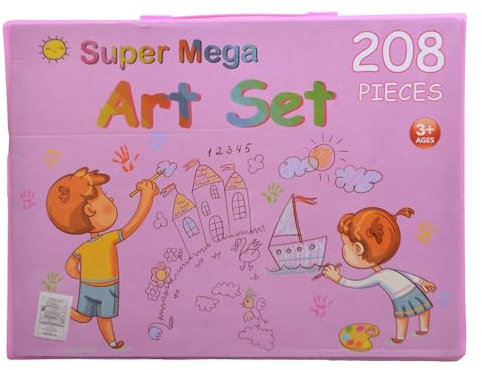 208-teiliges Kunstset mit aufklappbarer Staffelei – Komplettset mit Farben, Pinseln & Zubehör für Kinder & Erwachsene | ARTIMASTER